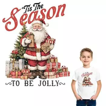 Рождественский сезон Термонашивка Зимний подарок Винил A-Level Моющийся Термопресс DIY Толстовки Топы Пользовательские Нашивка, чтобы быть веселым