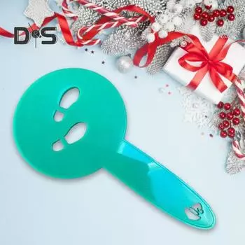 Рождественский шаблон отпечатка ноги эльфа с эргономичной длинной ручкой, многоцелевой, сделай сам, праздничный настенный художественный проект, трафарет отпечатка ноги эльфа зелёный