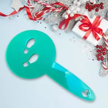 Рождественский шаблон отпечатка ноги эльфа с эргономичной длинной ручкой, многоцелевой, сделай сам, праздничный настенный художественный проект, трафарет отпечатка ноги эльфа зелёный