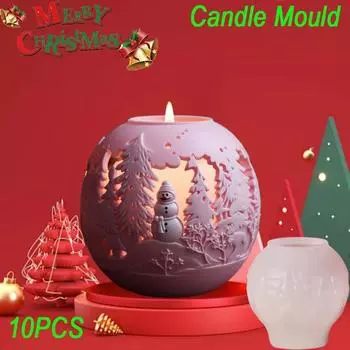 Рождественский шар Ароматерапевтическая свеча Мыло Форма Роза Цветок Украшения для торта Ароматизированная свеча Форма Мыло Инструменты для выпечки