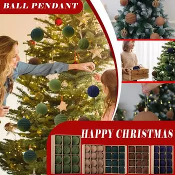 Рождественский шар бархатные елочные украшения 3,15 дюйма 12 штук пластиковые шары елочные украшения красные One Size коричневый