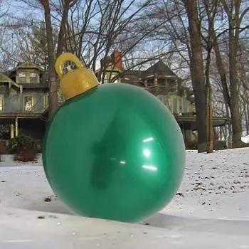 Рождественский шар для отдыха на открытом воздухе, праздничный надувной рождественский декоративный шар с принтом из ПВХ