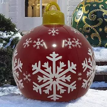 Рождественский шар для отдыха на открытом воздухе, праздничный надувной рождественский декоративный шар с принтом из ПВХ