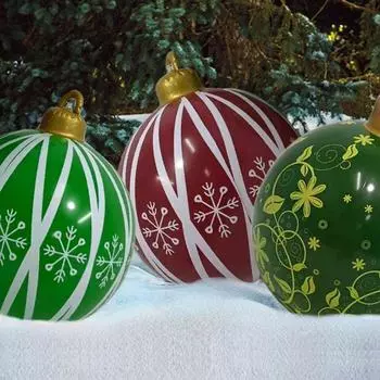 Рождественский шар для отдыха на открытом воздухе, праздничный надувной рождественский декоративный шар с принтом из ПВХ