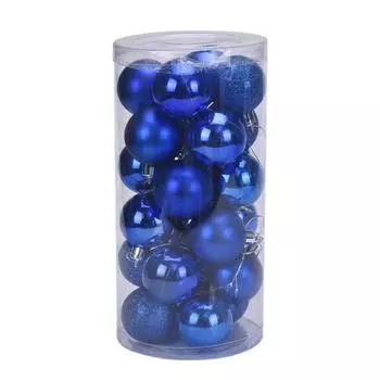 Рождественский шар для украшения елки, 4 см, 24 шт., пластиковый синий