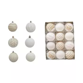 Рождественский шар Красный флокированный расписной шар Украшение для рождественской елки Подвесной шар 12 6см Рождественский фланелевый шар One Size