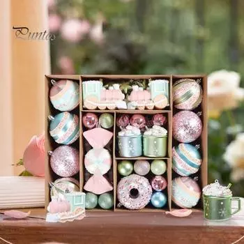 Рождественский шар кулон сверкающий яркий цвет гальваническая картина рождественская елка подвесной орнамент реквизит для вечеринки