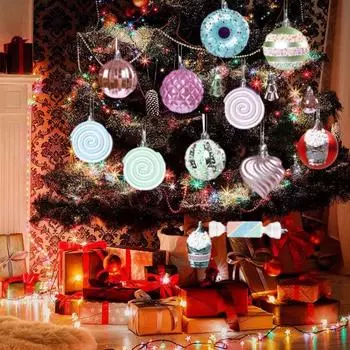 Рождественский шар кулон сверкающий яркий цвет гальваническая картина рождественская елка подвесной орнамент реквизит для вечеринки A