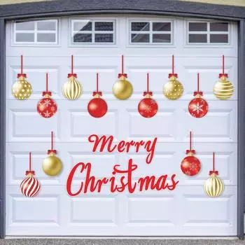 Рождественский шар плитка украшение дверь гараж рождественский магнит украшение ПВХ сильный мягкий магнит наклейка на холодильник 2-Pack