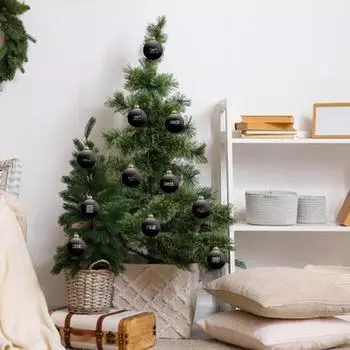 Рождественский шар-побрякушка, забавный рождественский черный шар с веселыми фразами, подвесное украшение для елки для рождественской вечеринки I