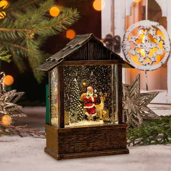 Рождественский шар с огнями и водой для праздничного оформления Santa and Reindeer