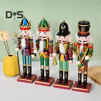 Рождественский Щелкунчик, деревянная кукольная статуэтка, ручная работа, миниатюрный солдат из грецкого ореха, украшение для праздничного стола 30cm F