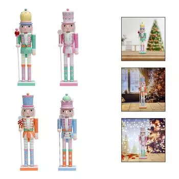 Рождественский Щелкунчик, украшение высотой 38 см, для праздничного фото-реквизита, камина оранжевый