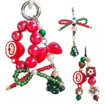 Рождественский шнурок для телефона, милый рождественский бант, брелок для мобильного телефона, подвеска для наушников, камеры, подвески, рождественские подарки A2