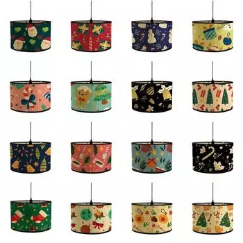 Рождественский складной абажур в этническом стиле с принтом, винтажная геометрия, поделки, световой чехол, красочный домашний декор, абажуры из бамбука