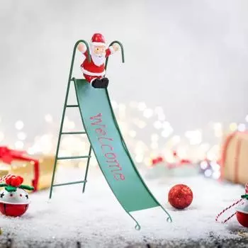 Рождественский слайд-украшение ручной работы из железа Санта-Клаус, снеговик, лось, украшение для стола, тонкое искусное украшение Xmas Santa Claus