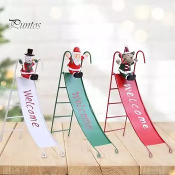 Рождественский слайд-украшение ручной работы из железа Санта-Клаус, снеговик, лось, украшение для стола, тонкое искусное украшение Xmas Santa Claus