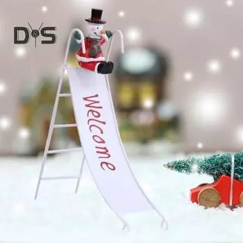 Рождественский слайд-украшение ручной работы из железа Санта-Клаус, снеговик, лось, украшение для стола, тонкое искусное украшение Snowman