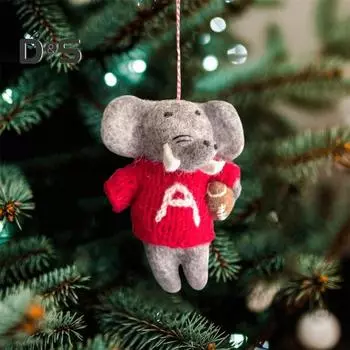 Рождественский слон, украшение на красный свитер, подвеска в виде слона, подвесное украшение в виде слона со шнурком для сумки на рождественскую елку 1pc