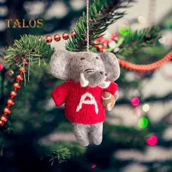 Рождественский слон, украшение на красный свитер, подвеска в виде слона, подвесное украшение в виде слона со шнурком для сумки на рождественскую елку 1pc