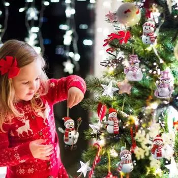 Рождественский снеговик Адвент календарь 24 мини снеговика подвесные украшения обратный отсчет Рождество украшение для праздничной вечеринки домашний декор B