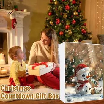 Рождественский снеговик Адвент календарь 24 мини снеговика подвесные украшения обратный отсчет Рождество украшение для праздничной вечеринки домашний декор C