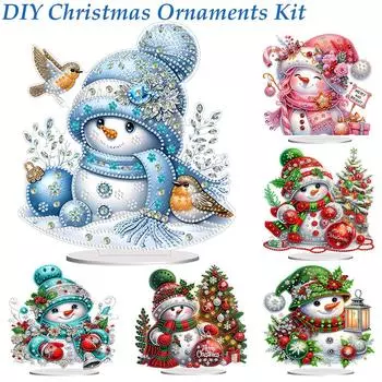 Рождественский снеговик алмазная живопись настольные украшения комплект 5D DIY алмазное искусство настольные украшения для домашнего офиса декор рабочего стола
