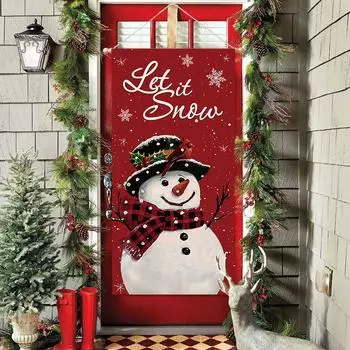Рождественский снеговик баннер флаг 2024 рождественские подарки веселые рождественские украшения для дома Навидад рождественский орнамент новый год 2025