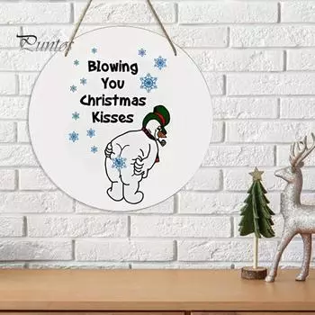 Рождественский снеговик, дверная табличка, посылающая вам рождественские поцелуи, вешалка для двери, настенная подвеска для входной двери, приветственная табличка, украшение, подвеска 30cm