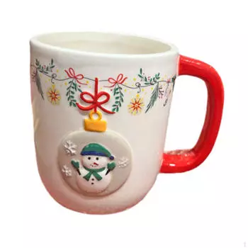 Рождественский снеговик фарфоровая кружка утренняя чашка контейнер с ручкой чай молоко вода для
