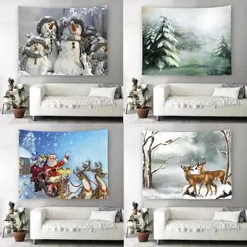Рождественский снеговик гобелен печать настенный ковер пляжное полотенце скатерть настраиваемая 73X95cm
