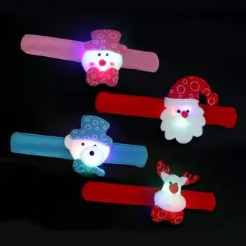 Рождественский снеговик/лось/медведь/Санта-Клаус светодиодный браслет регулируемый светящийся браслет