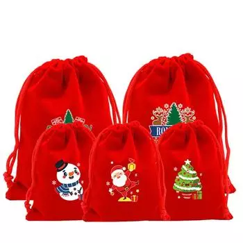Рождественский снеговик, лось, Санта-Клаус, рождественская елка для конфет, печенья, красная упаковка 13x18cm