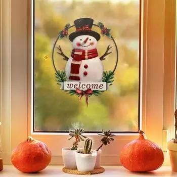 Рождественский снеговик, металлическая жестяная табличка, подвесная на дверь для дома, бара, клуба, кафе, настенный декор, ретро, винтажный, деревенский, настенный декор, художественные постеры, подарки Snowman
