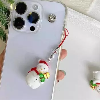 Рождественский снеговик мобильный брелок для телефона брелок ручной работы аксессуары для праздничных вечеринок