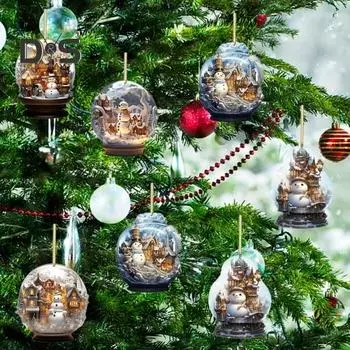 Рождественский снеговик, подвеска для автомобиля, 2D акриловый мультяшный снеговик, корова, подвесное украшение для дома, сада, рождественской елки, подарок на вечеринку I