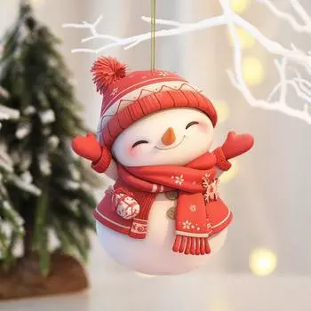 Рождественский снеговик подвесной акриловый орнамент с шнурком легко повесить очаровательный снеговик украшения для вечеринок D