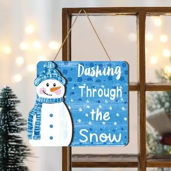 Рождественский снеговик Праздничная атмосфера Украшение Подвеска Зимняя синяя снежинка Снеговик Подвесной знак One Size