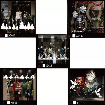 Рождественский Снеговик Съемный Домашний Виниловые Наклейки На Стены Окна Декор разноцветный