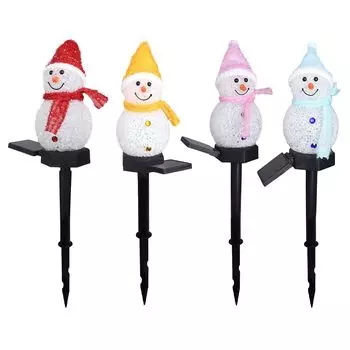 Рождественский снеговик, садовая фигурка на солнечных батареях, светодиодное садовое рождественское украшение, встраиваемое автоматическое освещение в садовые рождественские украшения, светильники, светильники,