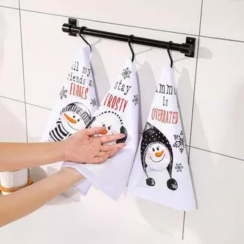 Рождественский снеговик салфетки для рук не оставляют волос кухонное полотенце для ванной комнаты полотенце для посуды Headband snowman