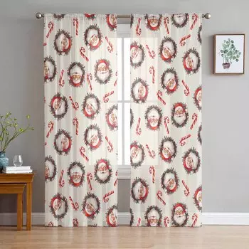 Рождественский снеговик сосновые ветки шторы для гостиной спальни украшения дома окна вуаль тюль занавески драпировки W135 x H114cm