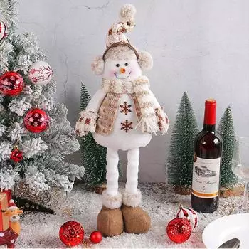 Рождественский снеговик телескопическая кукла вязаная кукла лось оконная сцена рождественские украшения веселый рождественский подарок