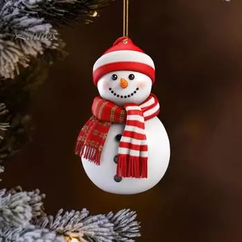 Рождественский снеговик, украшение, плоский акриловый подвесной декор, мультяшный снеговик, праздничная подвеска для рождественской елки, автомобильная дверь 1pc