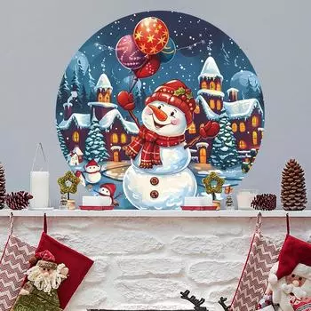 Рождественский Снеговик Замок Мечты Воздушный Шар Витрина Украшения Дома Декоративные Наклейки На Окна 30*60CM*2PCS/fun-b64