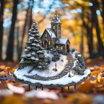 Рождественский снежный домик, акриловый садовый декоративный колышек, зимний деревенский домик, рождественский наружный декор G