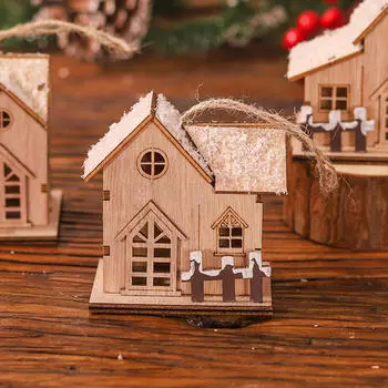 Рождественский снежный домик, светящийся бревенчатый домик с теплым светом, подарок на день рождения, деревня Style C