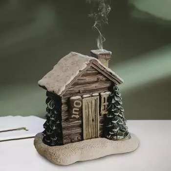 Рождественский снежный каминный ладан 2024 года - Зимний декор для дома из смолы 11x10x8 cm