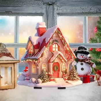 Рождественский снежный колышек для дома, акриловый садовый декоративный колышек, зимний деревенский дом, рождественский декоративный колышек для лужайки на патио G