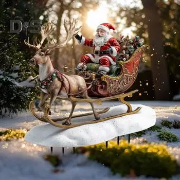 Рождественский снежный колышек для дома, акриловый садовый декоративный колышек, зимний деревенский дом, рождественский декоративный колышек для лужайки на патио G